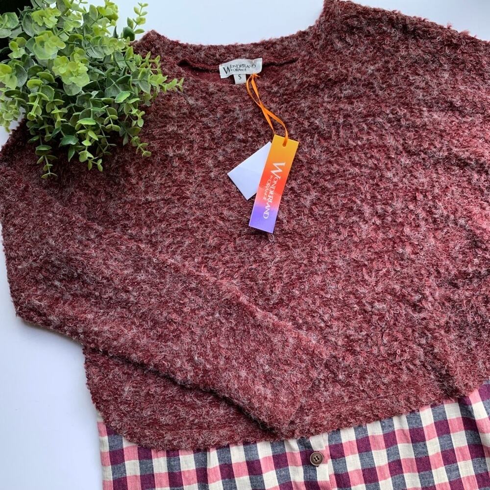 Wonderland By Orange | Maroon Plaid Sweater